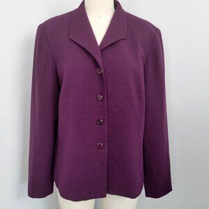 Vintage 90s/Y2K Talbots Plum Purple 100% New Wool Blazer Size 14 Academia